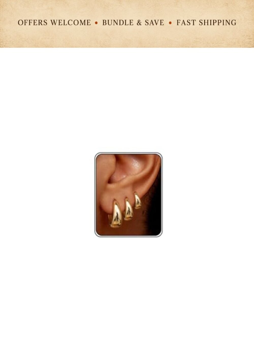 Gold Hoop Earrings Set 3 Pairs Chunky Hypoallergenic Huggie Women